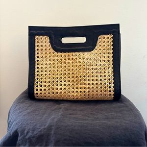 Pink Haley Cane and Leather Clutch